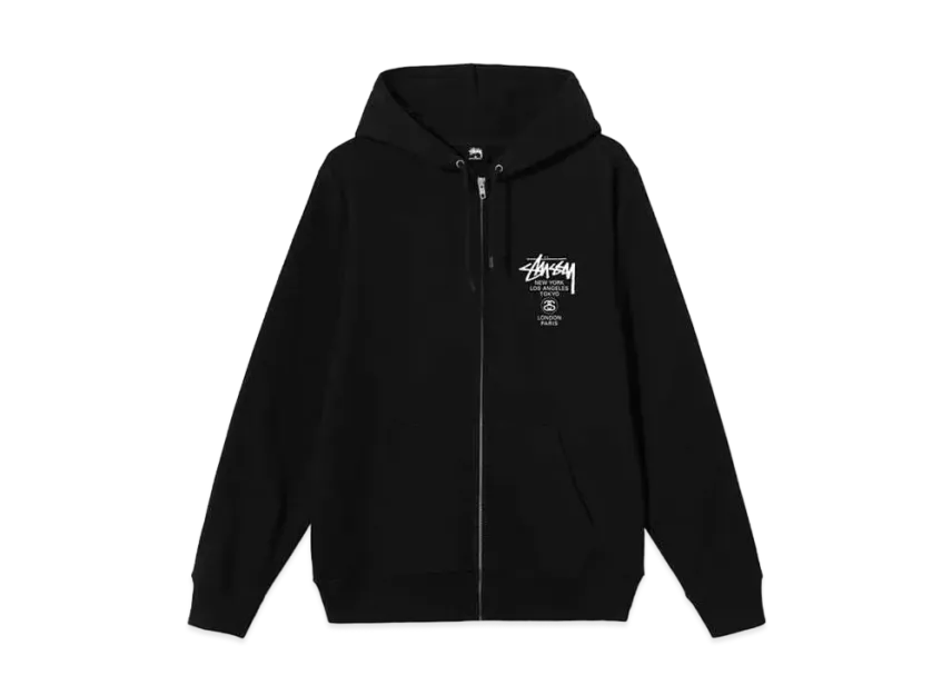 Stussy WORLD TOUR ZIP HOODIE Stussy WORLD TOUR ZIP HOODIE