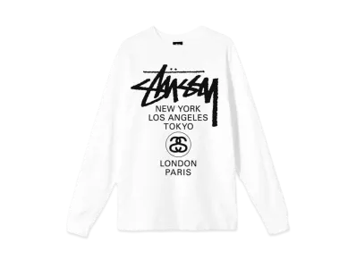 Stussy WORLD TOUR LS TEE "White"