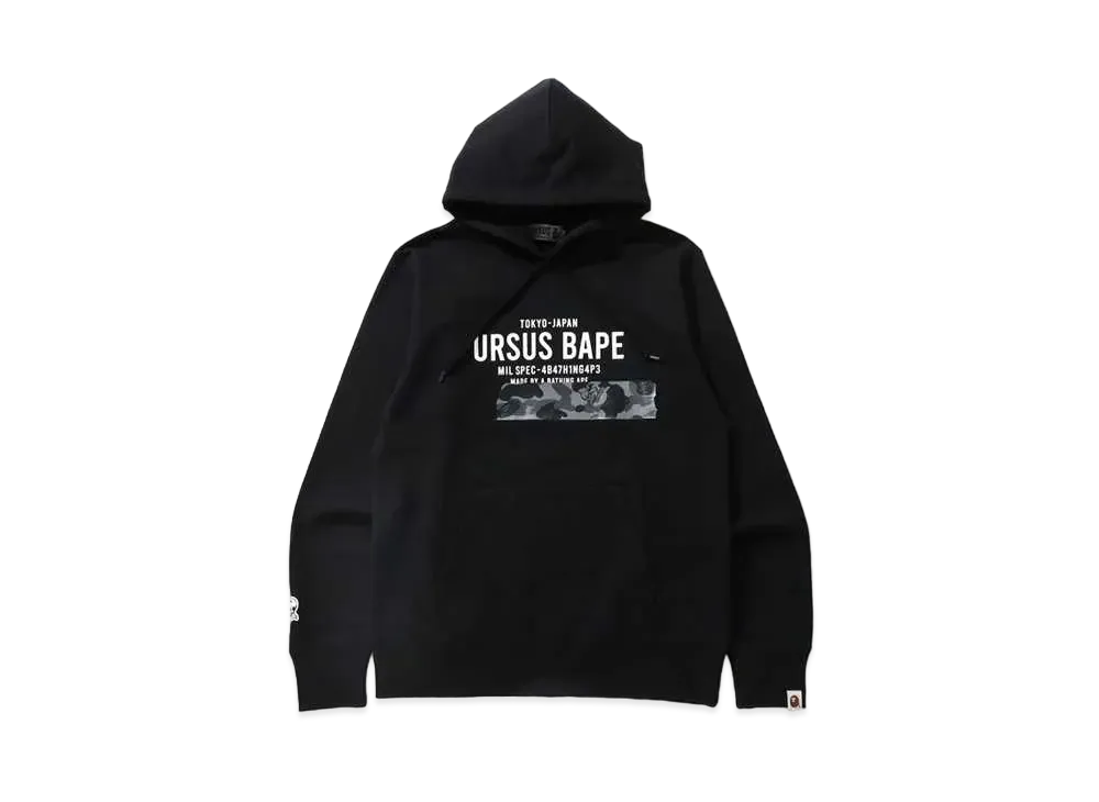 A BATHING APE URSUS TAPE PULLOVER HOODIE "Black"