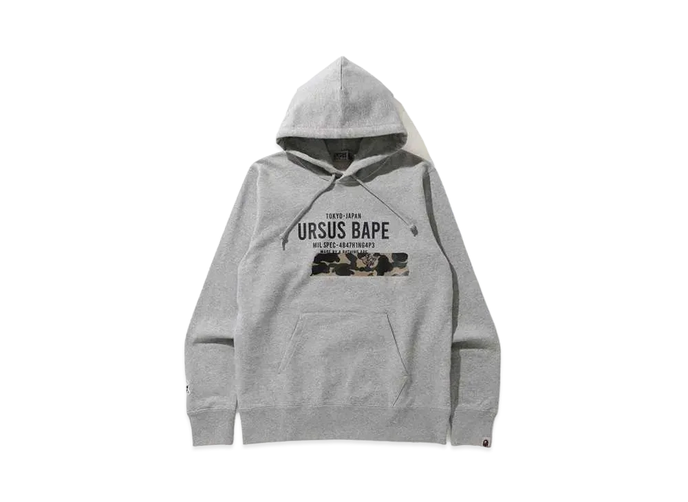 A BATHING APE URSUS TAPE PULLOVER HOODIE "Grey"