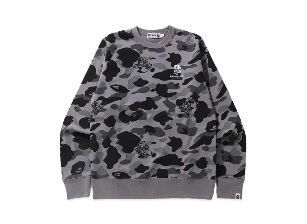 A BATHING APE URSUS CAMO CREWNECK "Black"