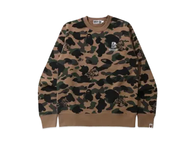 A BATHING APE URSUS CAMO CREWNECK "Olivedr"
