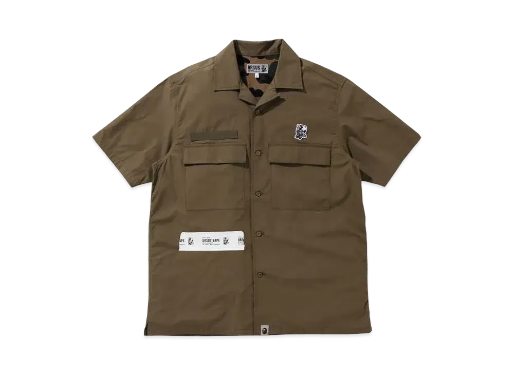 A BATHING APE URSUS RELAXED MILITARY S/S SHIRT "Olivedr"