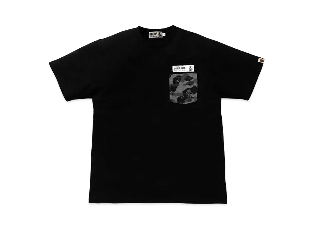 A BATHING APE URSUS CAMO POCKET TEE "Black"