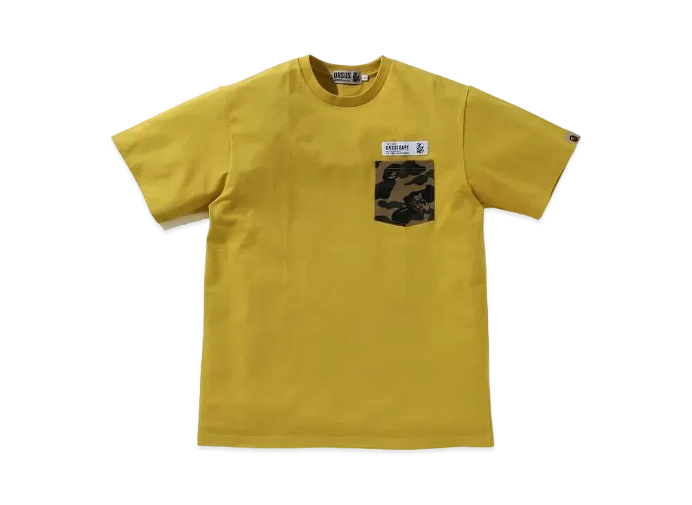 A BATHING APE URSUS CAMO POCKET TEE "Yellow"