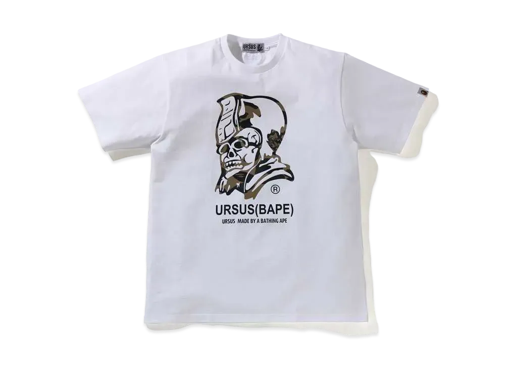 A BATHING APE URSUS CAMO TRADEMARK TEE "White"