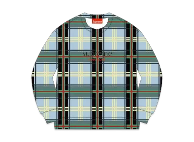 Supreme Plaid Crewneck "light Blue"
