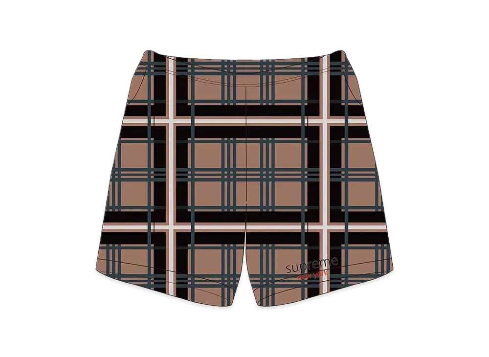 Supreme Plaid Sweatshort "Brown"