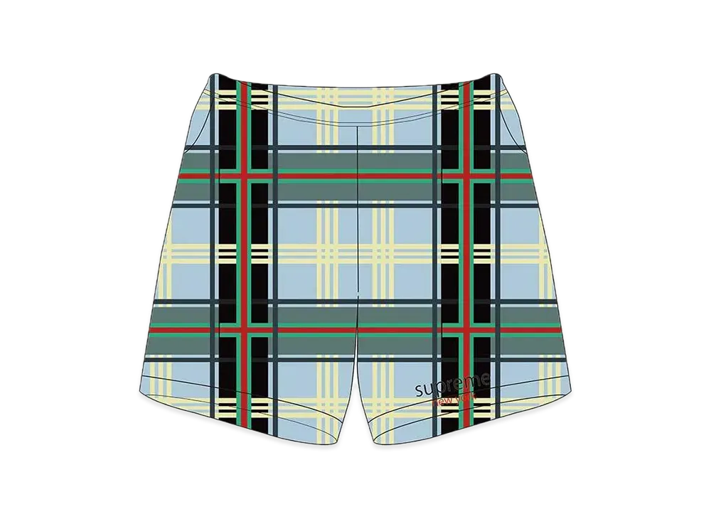 Supreme Plaid Sweatshort "Blue"