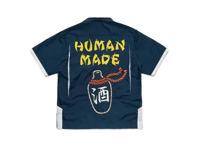 HUMAN MADE STAND COLLAR BOWLING SHIRT "Navy"