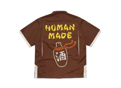 HUMAN MADE STAND COLLAR BOWLING SHIRT "Brown"