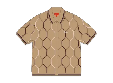 Supreme Hex Zip Up Polo "Tan"