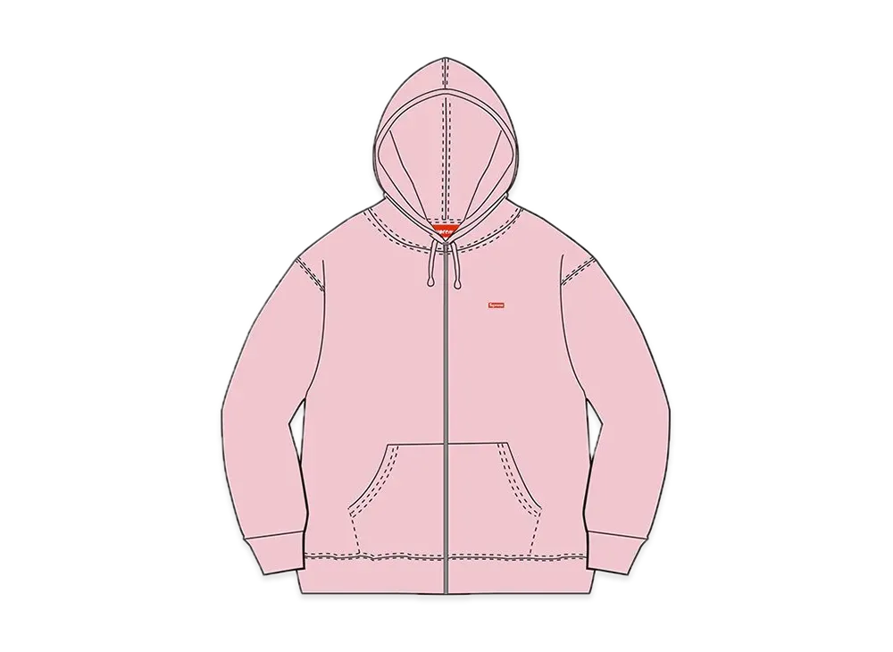 Supreme Small Box Zip Up Hooded Sweatshirt "Pink"