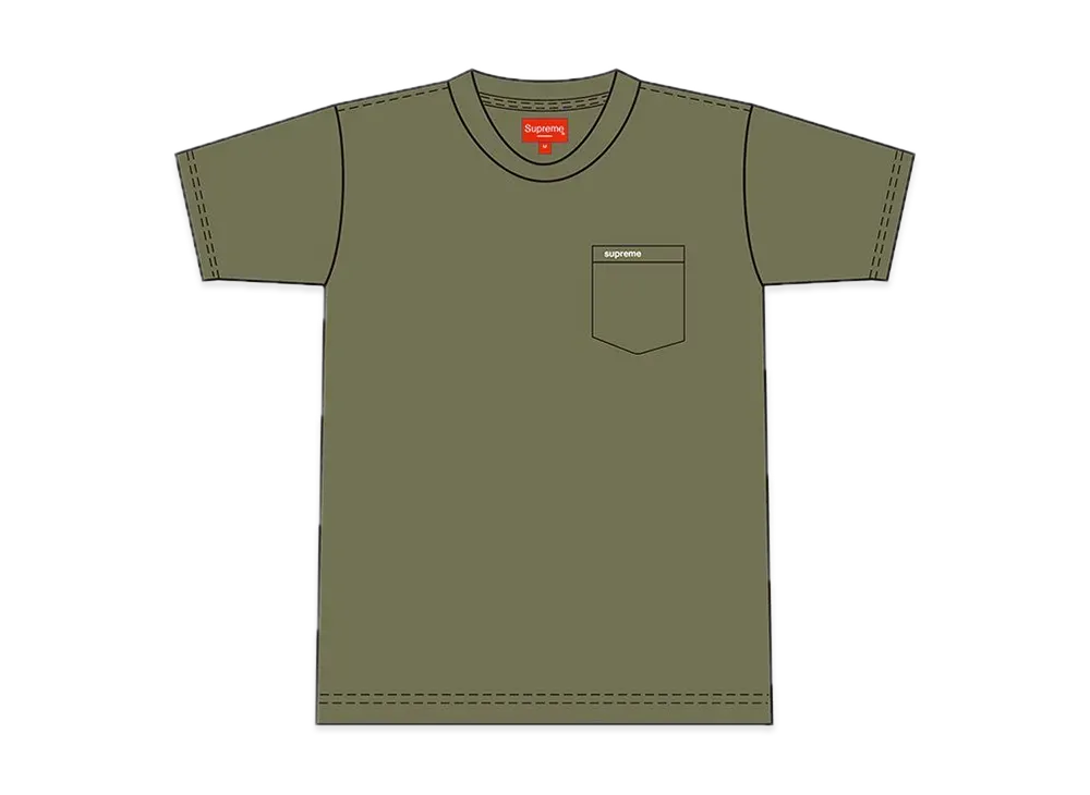 Supreme S/S Pocket Tee "Olive"(21SS)