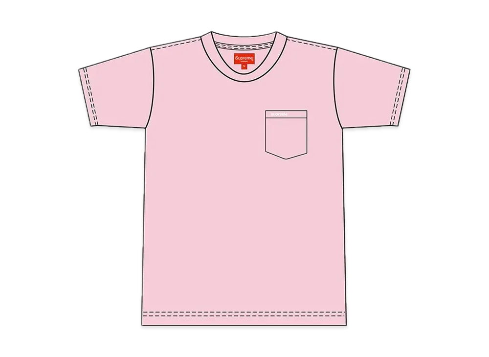 Supreme S/S Pocket Tee "Pink"(21SS)