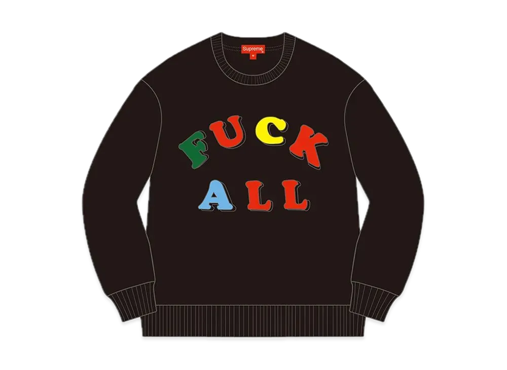 Supreme Jamie Reid Fuck All Sweater "Black"