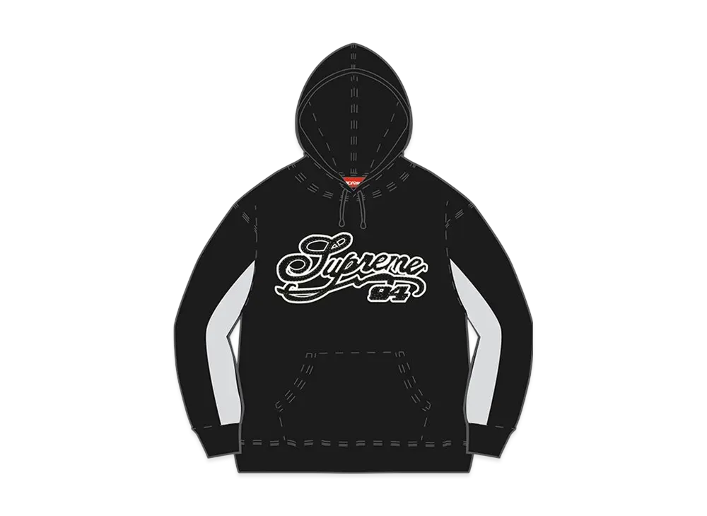 Supreme Paneled Script Hooded Sweatshirt "Black"