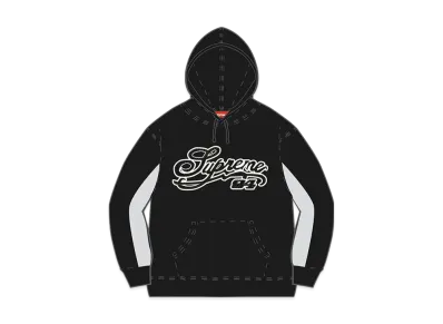 Supreme Paneled Script Hooded Sweatshirt "Black"