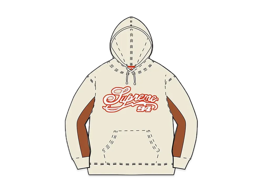 Supreme Paneled Script Hooded Sweatshirt "Natural"