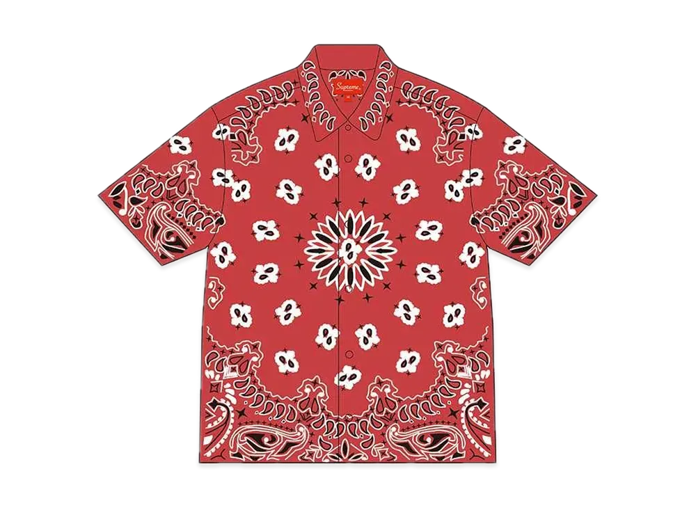 Supreme Bandana Silk S/S Shirt "Red"