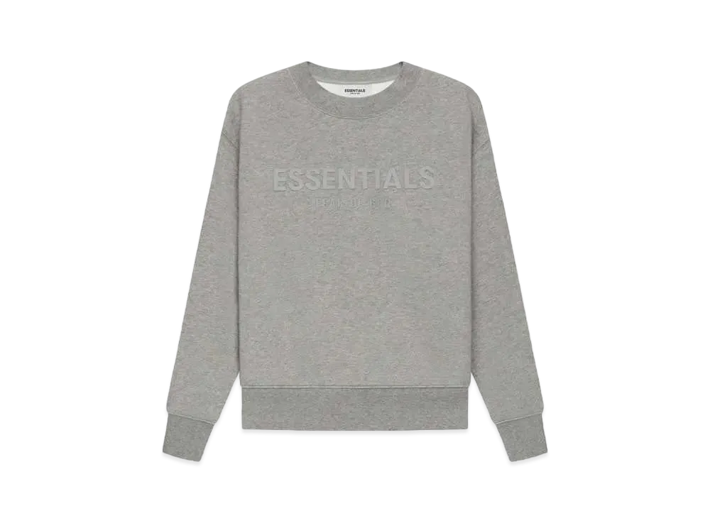 FEAR OF GOD ESSENTIALS Kids Pull-Over Crewneck "Dark Heather Oatmeal"