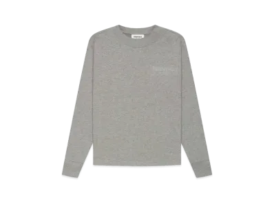 FEAR OF GOD ESSENTIALS Kids Long Sleeve Tee "Dark Heather Oatmeal"