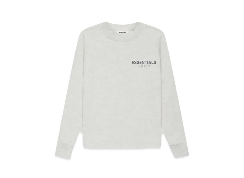 FEAR OF GOD ESSENTIALS Kids Long Sleeve Tee "Light Heather Oatmeal"