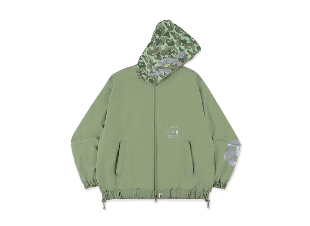 A BATHING APE NEW BALANCE SHARK HOODIE JK "Olive"