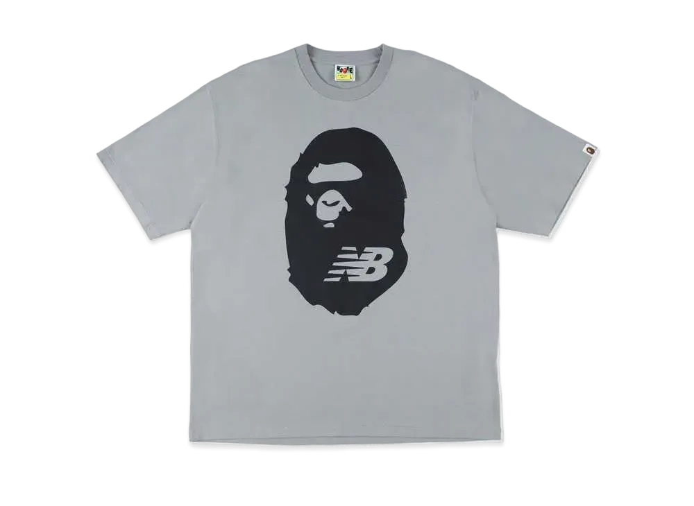 A BATHING APE NEW BALANCE APE HEAD TEE "Grey"