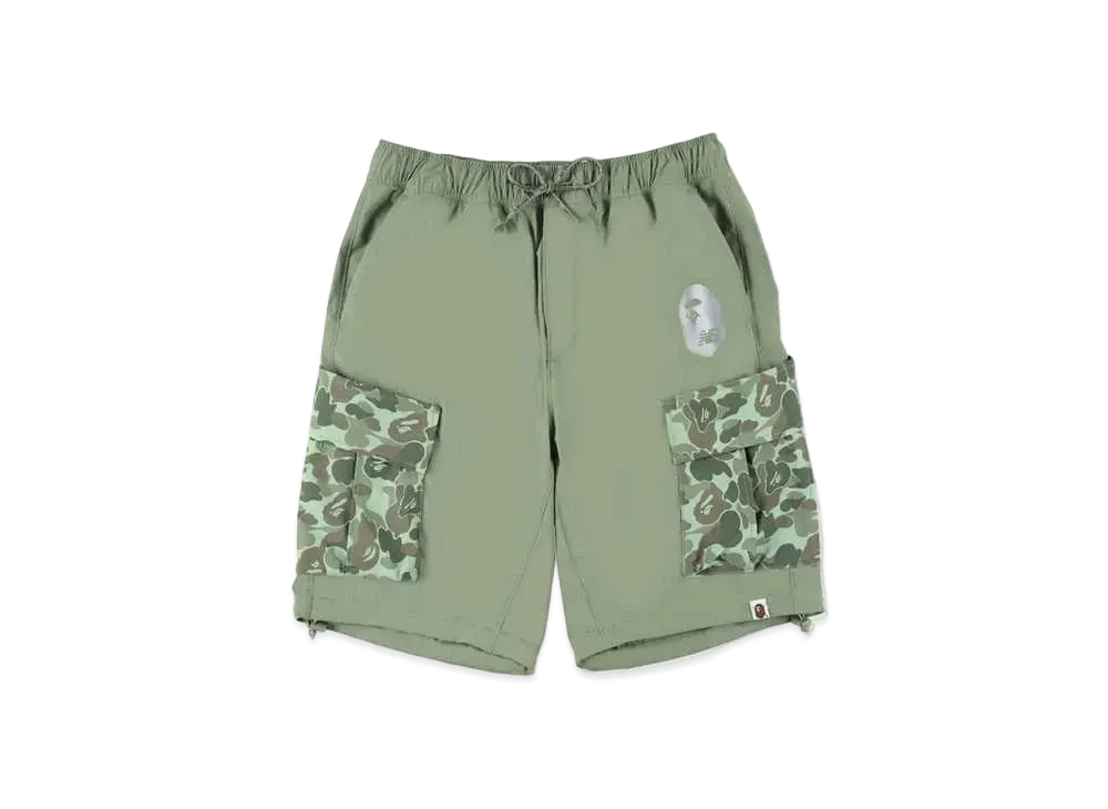 A BATHING APE NEW BALANCE SHORTS "Olive"