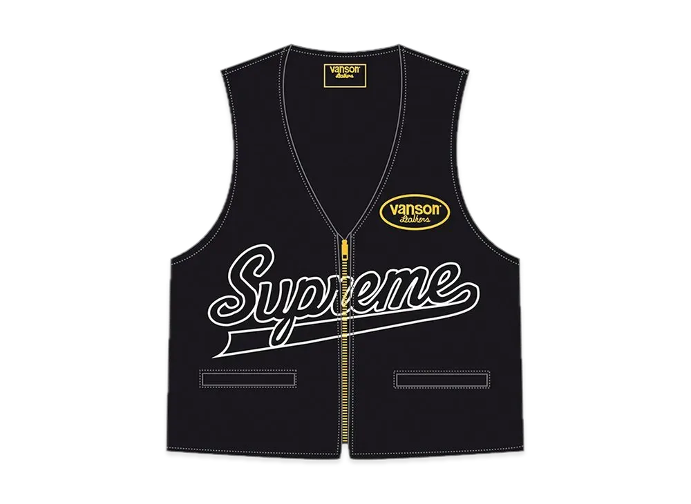 Supreme x Vanson Leathers Spider Web Vest "Black"