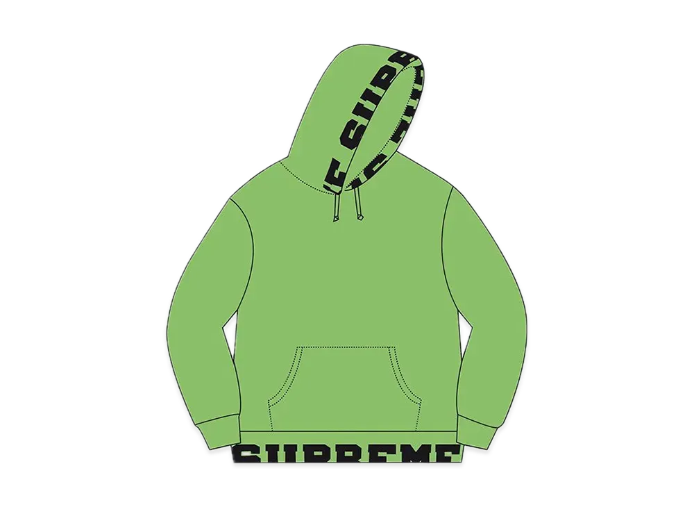 Supreme Cropped Logos Hooded Sweatshirt "Green"