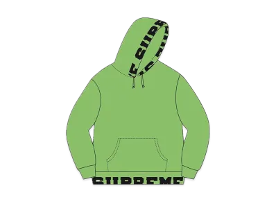 Supreme Cropped Logos Hooded Sweatshirt "Green"