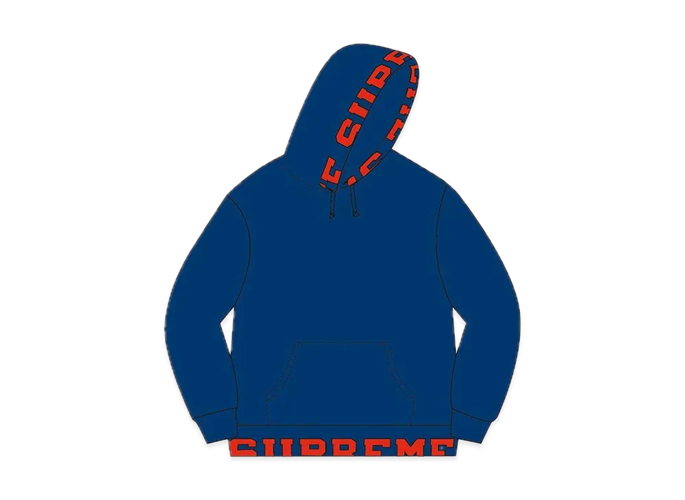 Supreme Cropped Logos Hooded Sweatshirt "Dark Blue"