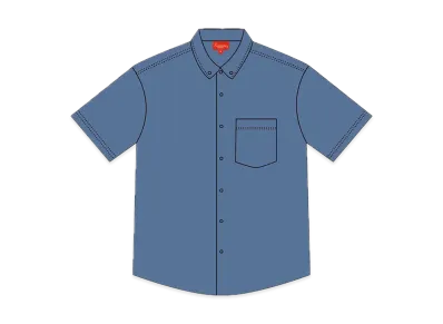 Supreme Embossed Denim S/S Shirt "Blue"