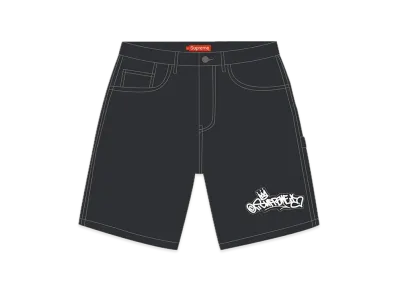 Supreme Handstyle Denim Painter Short "Black"