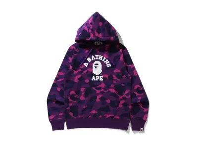 A BATHING APE COLOR CAMO COLLEGE PULLOVER HOODIE "Purple"