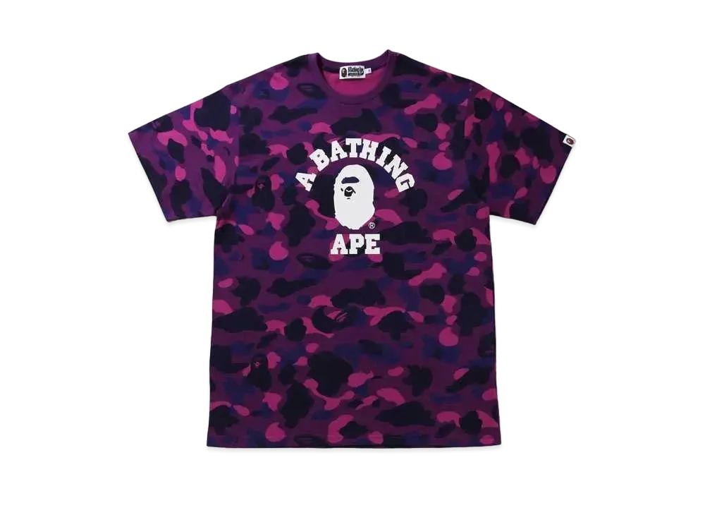 A BATHING APE COLOR CAMO COLLEGE TEE "Purple"