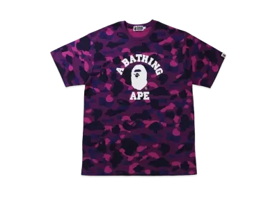 A BATHING APE COLOR CAMO COLLEGE TEE "Purple"
