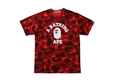 A BATHING APE COLOR CAMO COLLEGE TEE "Red"