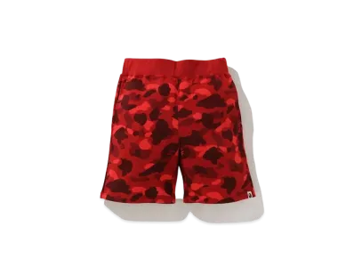 A BATHING APE COLOR CAMO SWEAT SHORTS "Red"