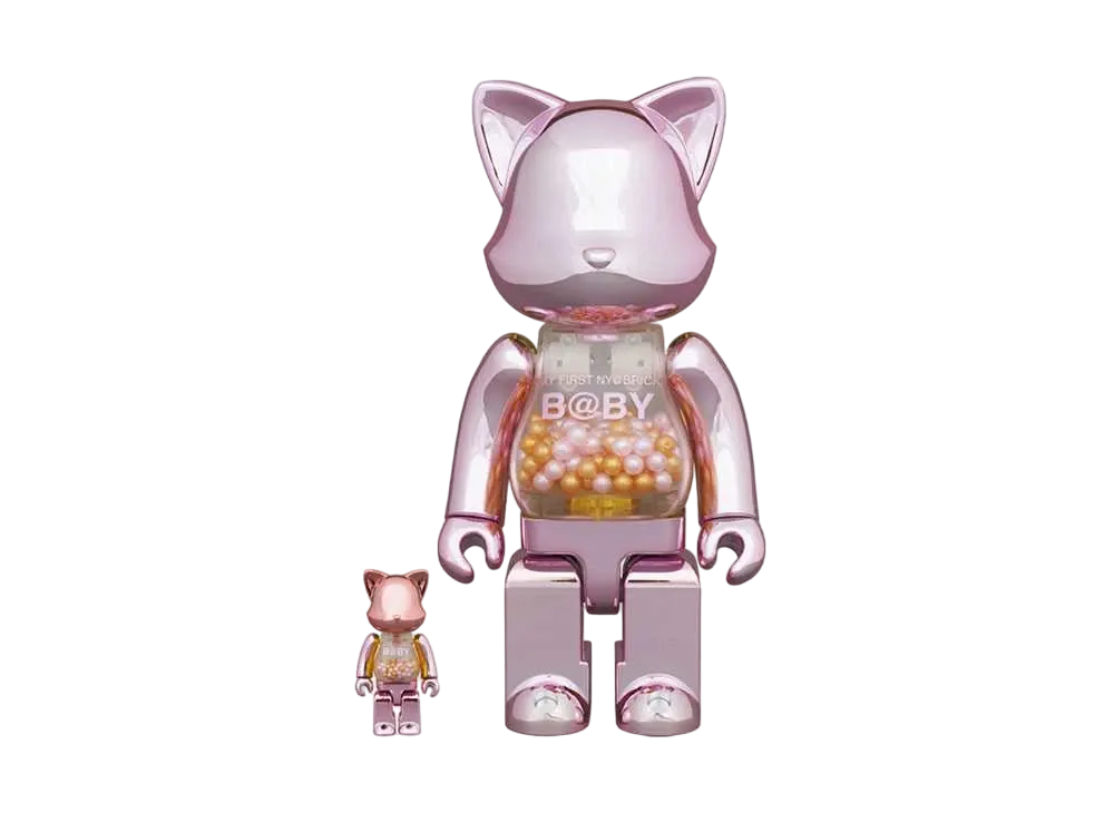Bearbrick MY FIRST NY@BRICK B@BY 100% & 400% PINK GOLD #1