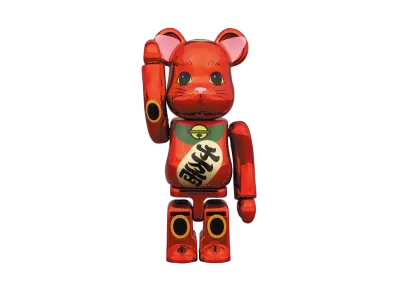 Bearbrick Maneki Neko Plum Gold Plating 100%