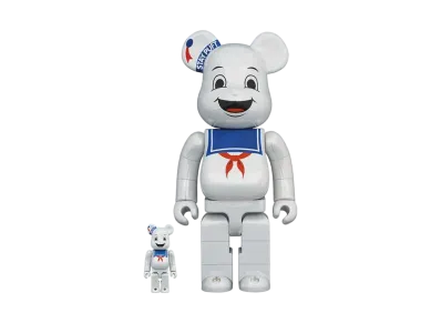 Bearbrick STAY PUFT MARSHMALLOW MAN WHITE CHROME Ver. 100% & 400%