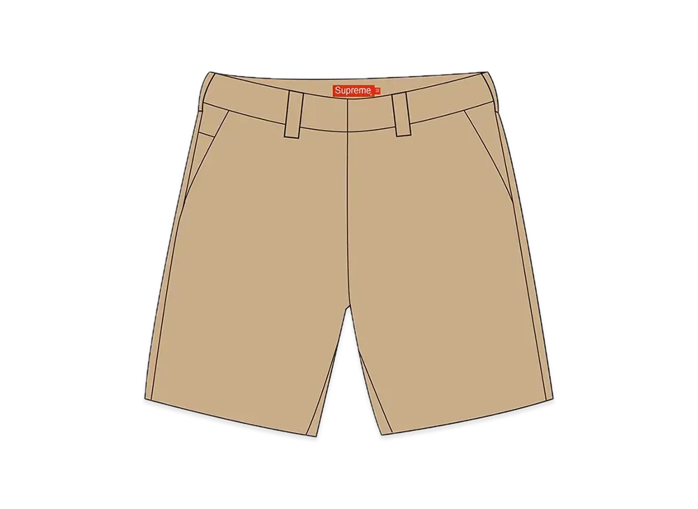 シュプリーム ワーク ショート "カーキ"