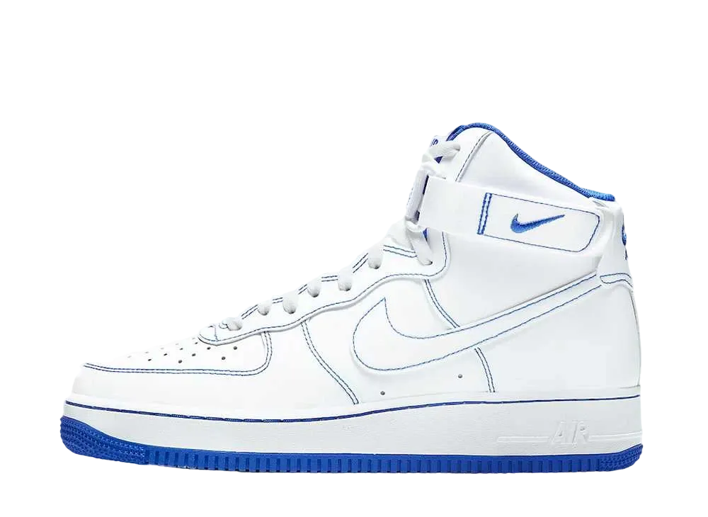Nike Air Force 1 High "White Royal Blue Contrast Stitch"