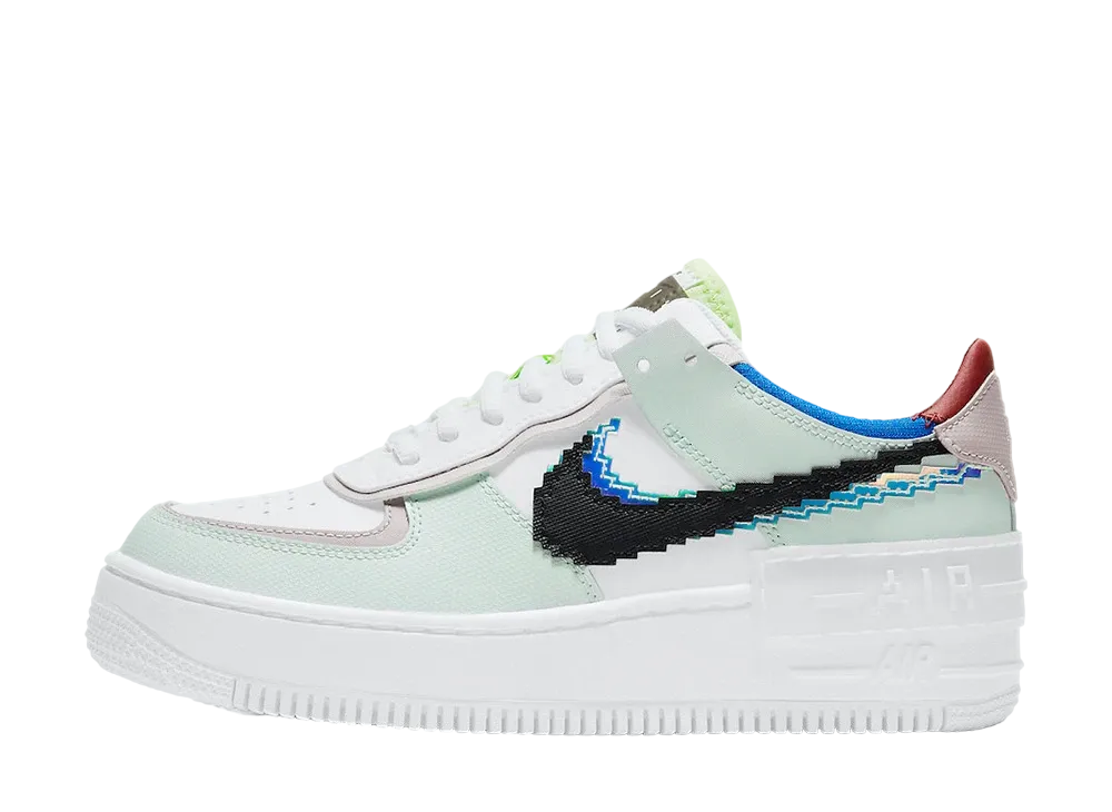 Nike Air Force 1 Shadow Pixel "Green/White/Platinum/Violet Black"