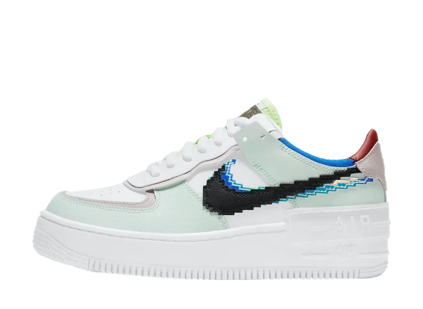 ナイキ エアフォース1 シャドウ ピクセル "グリーン/ホワイト/プラチナム/バイオレット ブラック"