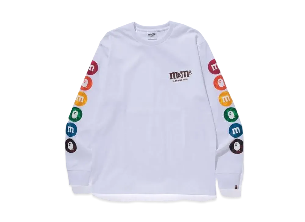 A BATHING APE / M&M’STM LONG SLEEVE TEE MENS "White"