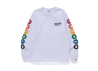 A BATHING APE / M&M’STM LONG SLEEVE TEE MENS "White"